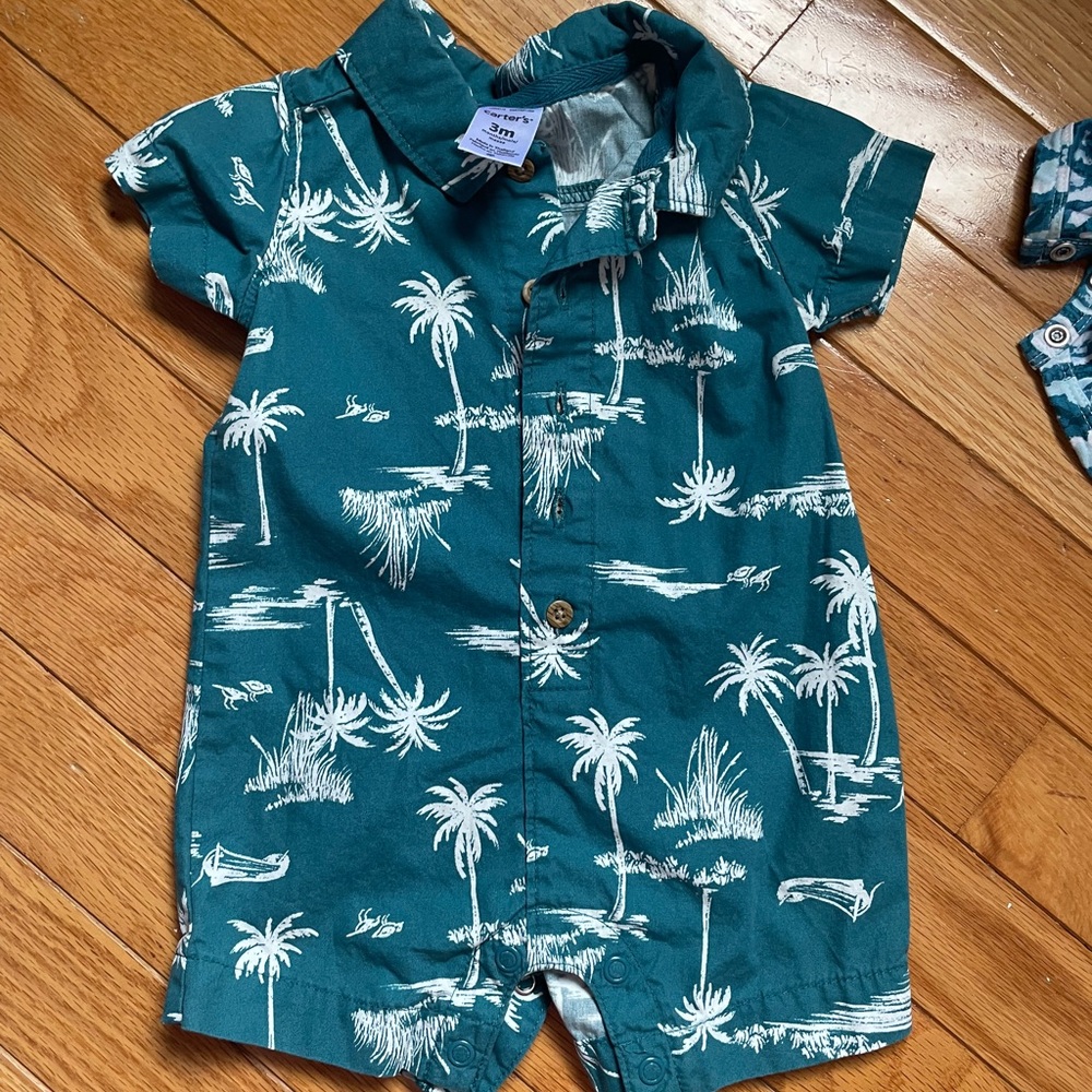 Baby boy carters romper outfit 0-3m new